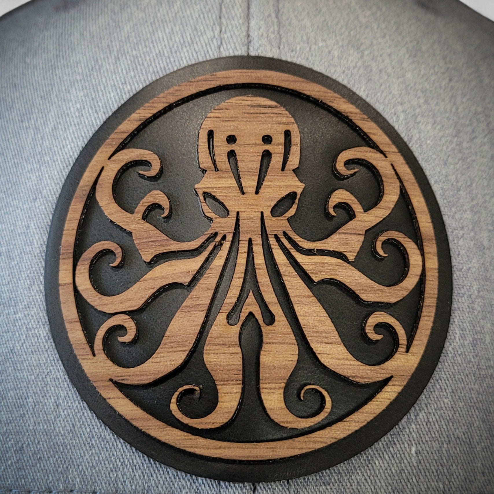🐙 Octopus Wooden Patch Hat