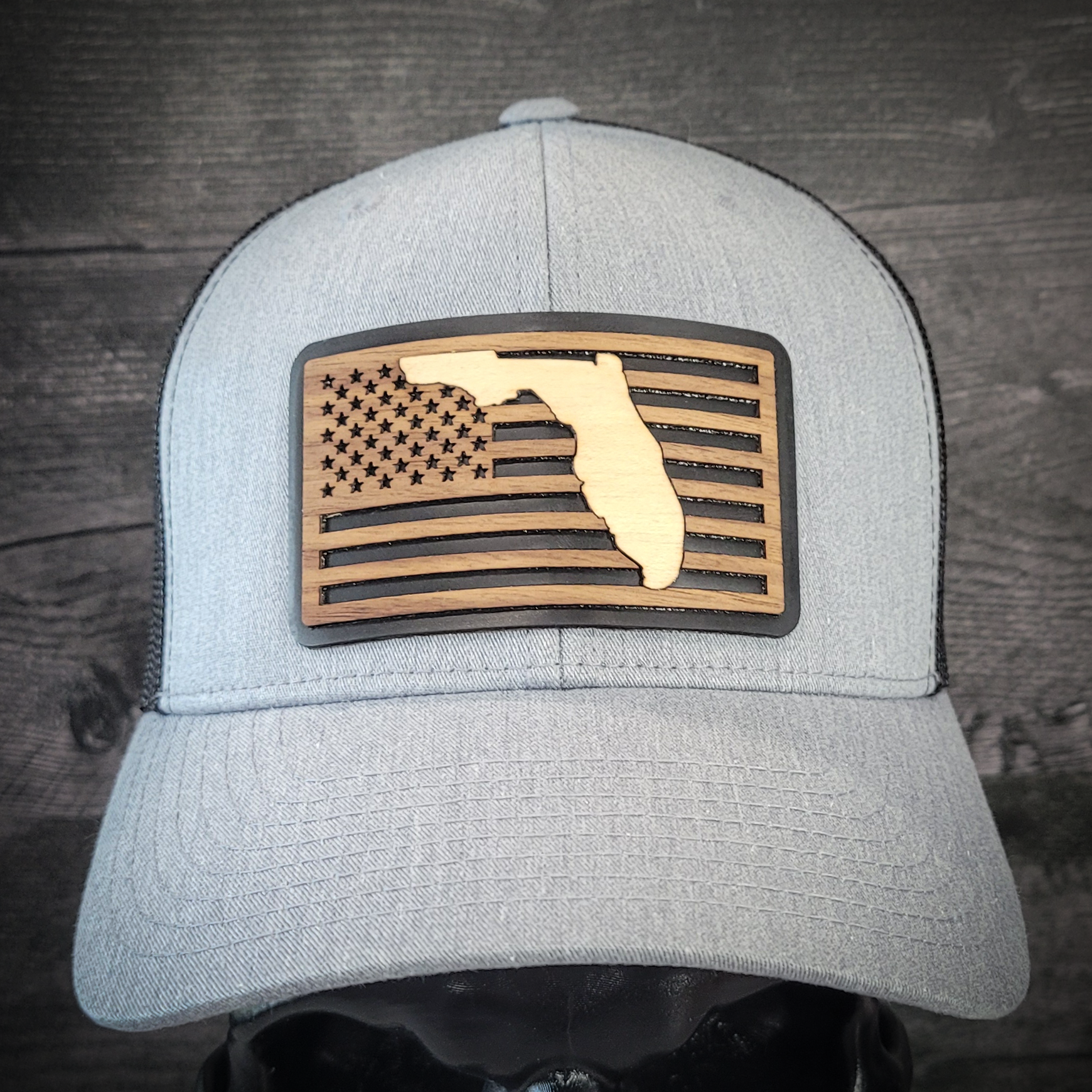 🌴Stars &Stripes: Florida Edition – Wooden Patch Hat