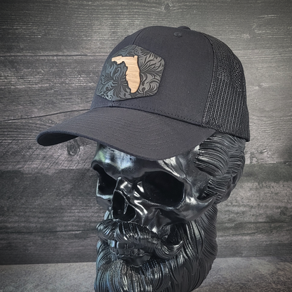 🌴Florida Tropics Wooden Patch Hat – Where Coastal Cool Meets Craftsmanship