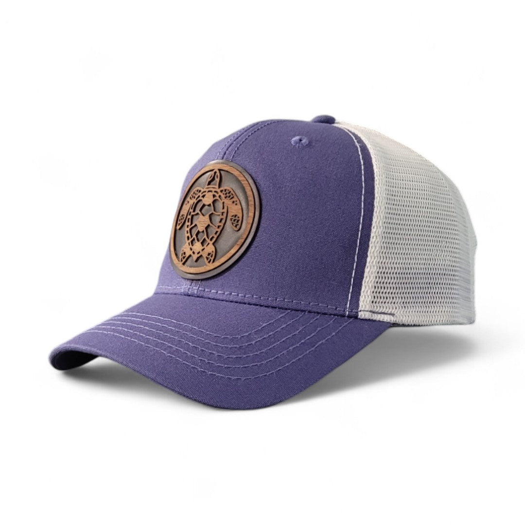 🌊🐢 Shell Yeah! – Women’s Ponytail Hat – Sea Turtle Wooden Patch Hat