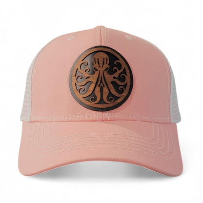 🐙 Octopus Women's Ponytail Hat - Wooden Patch Hat