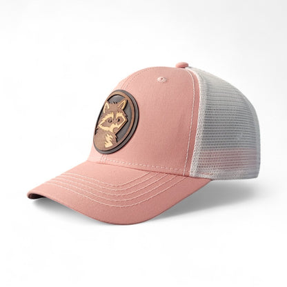 🦝Trash Panda – Women’s Ponytail Hat – Racoon Wooden Patch Hat