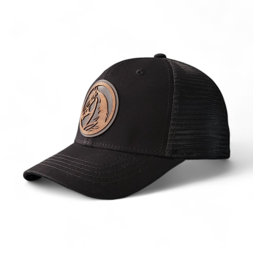 🐎Hold Your Horses Women’s Ponytail Hat – Horse Wooden Patch Hat