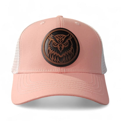 🦉Forest Guardian – Women’s Ponytail Hat – Owl Wooden Patch Hat