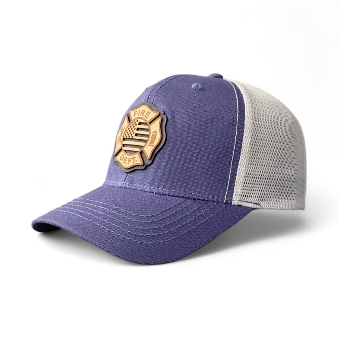 🚒🔥⛑️Fire Dept. Pride – Women’s Ponytail Hat - Wooden Patch Hat