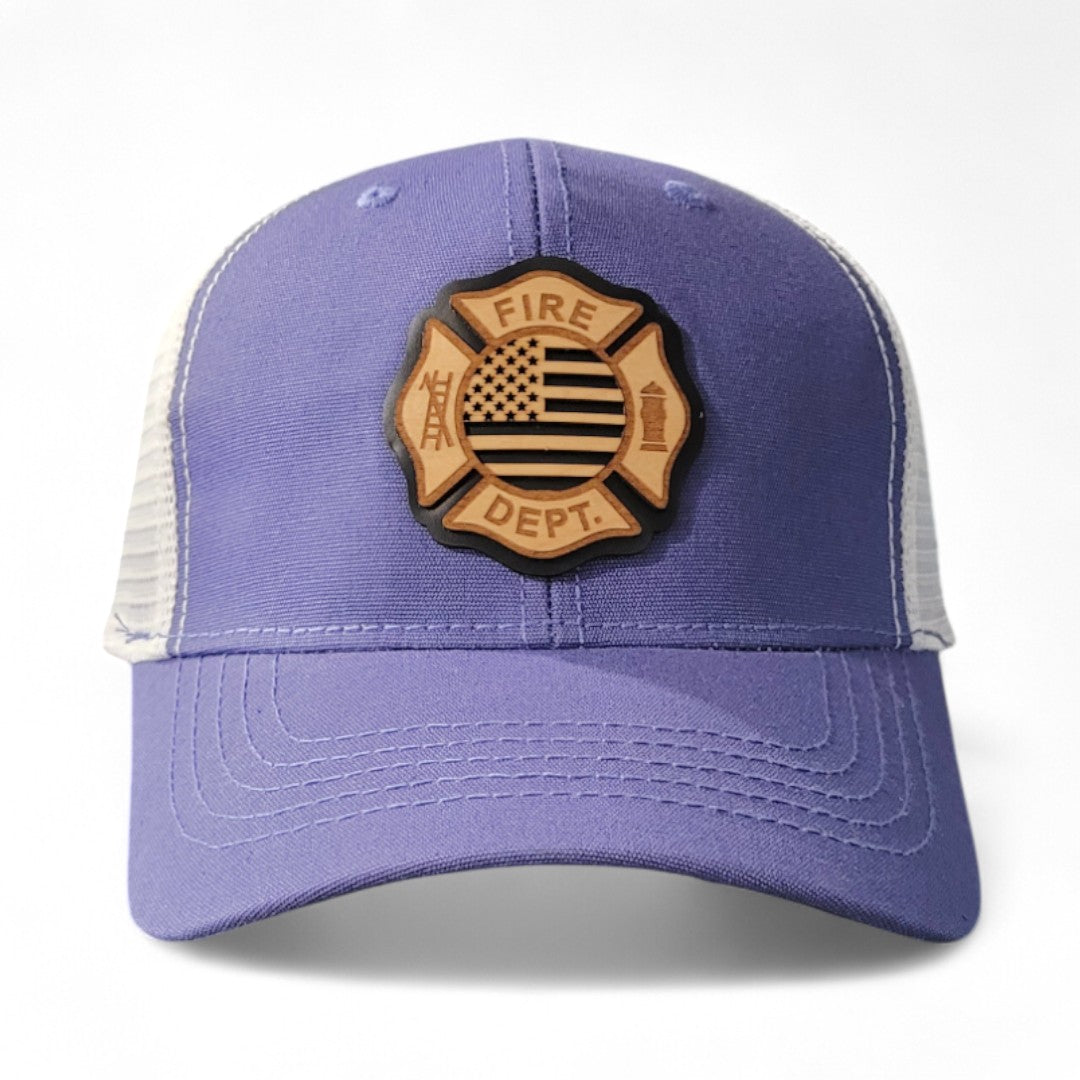 🚒🔥⛑️Fire Dept. Pride – Women’s Ponytail Hat - Wooden Patch Hat