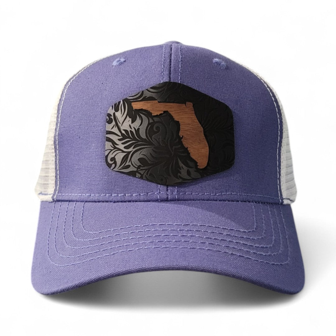 🌴🌊☀️ Florida Tropics – Women's Ponytail Hat – Wooden Patch Hat