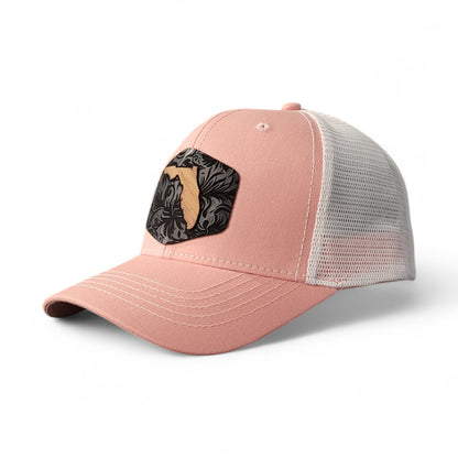 🌴🌊☀️ Florida Tropics – Women's Ponytail Hat – Wooden Patch Hat