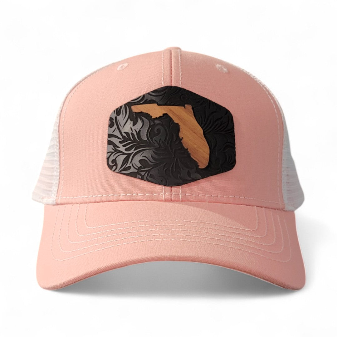 🌴🌊☀️ Florida Tropics – Women's Ponytail Hat – Wooden Patch Hat