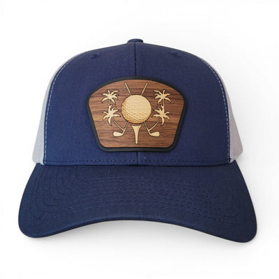 The Palm Tee – Tropical Golf Wooden Patch Hat