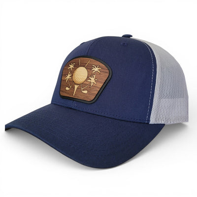 The Palm Tee – Tropical Golf Wooden Patch Hat