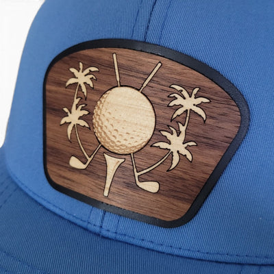 The Palm Tee – Tropical Golf Wooden Patch Hat