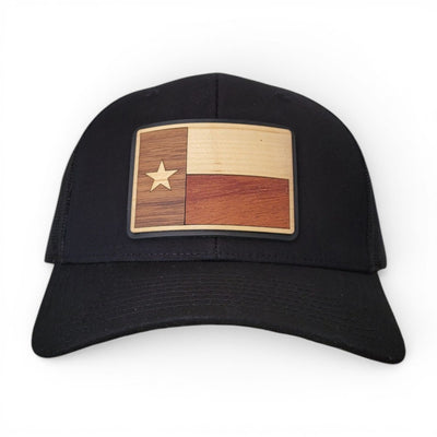 Lonestar State Wooden Patch  Hat — Real Wood Texas Flag