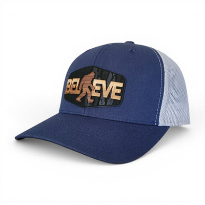 "Believe" Bigfoot Wooden Patch Hat | Handcrafted Sasquatch Hat
