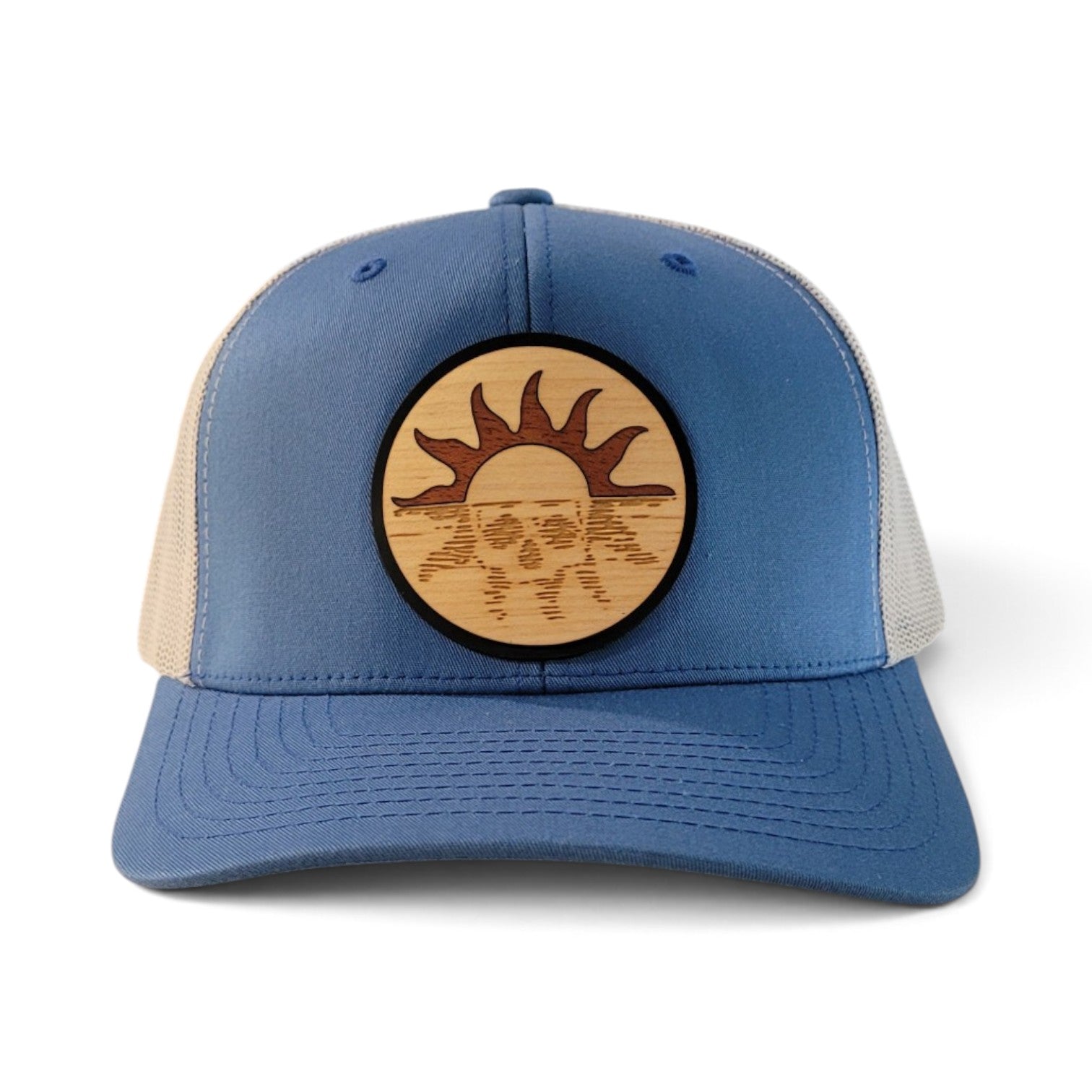 Skull Sunset Wood Patch Hat