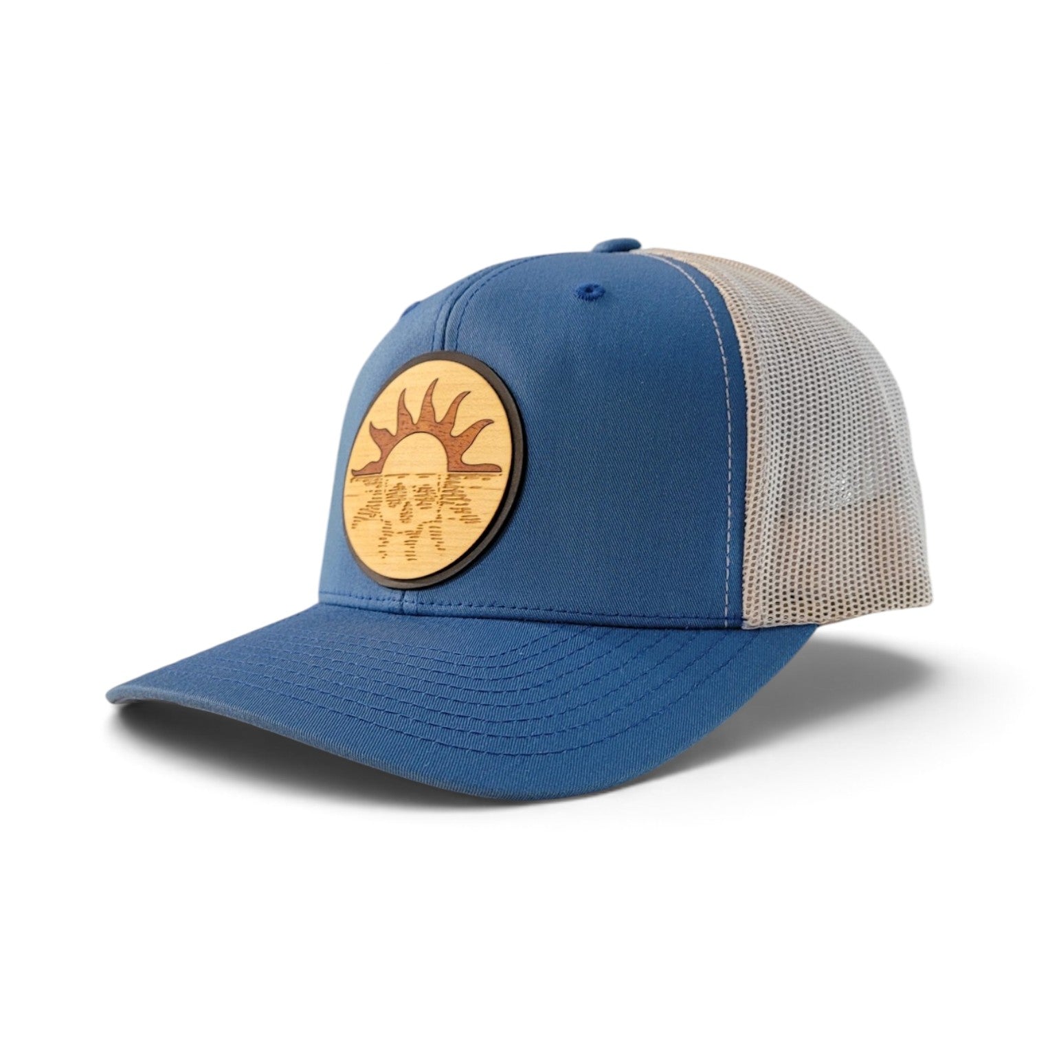 Skull Sunset Wood Patch Hat