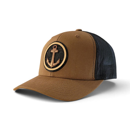 Nautical Anchor Wood Patch Hat