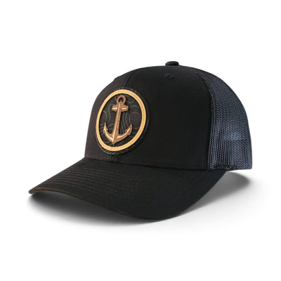 Nautical Anchor Wood Patch Hat