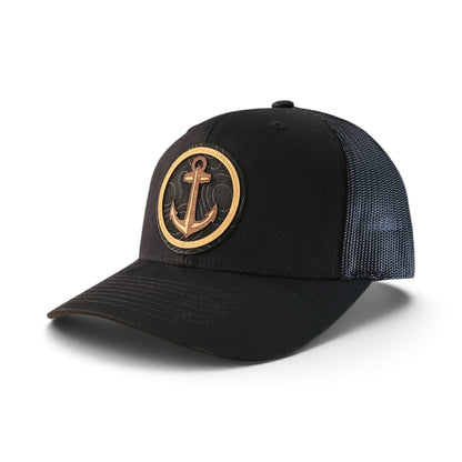 Nautical Anchor Wood Patch Hat