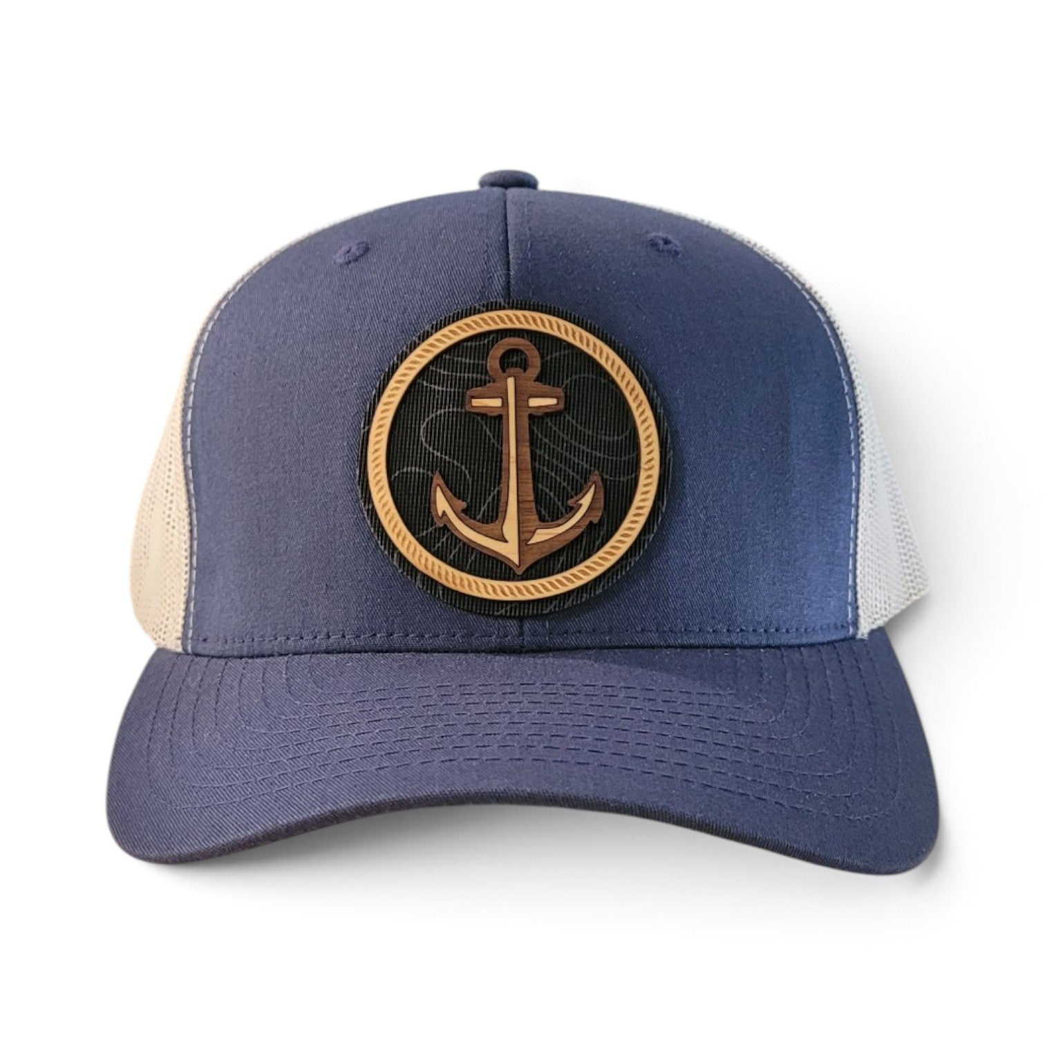 Nautical Anchor Wood Patch Hat