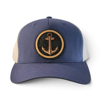 Nautical Anchor Wood Patch Hat