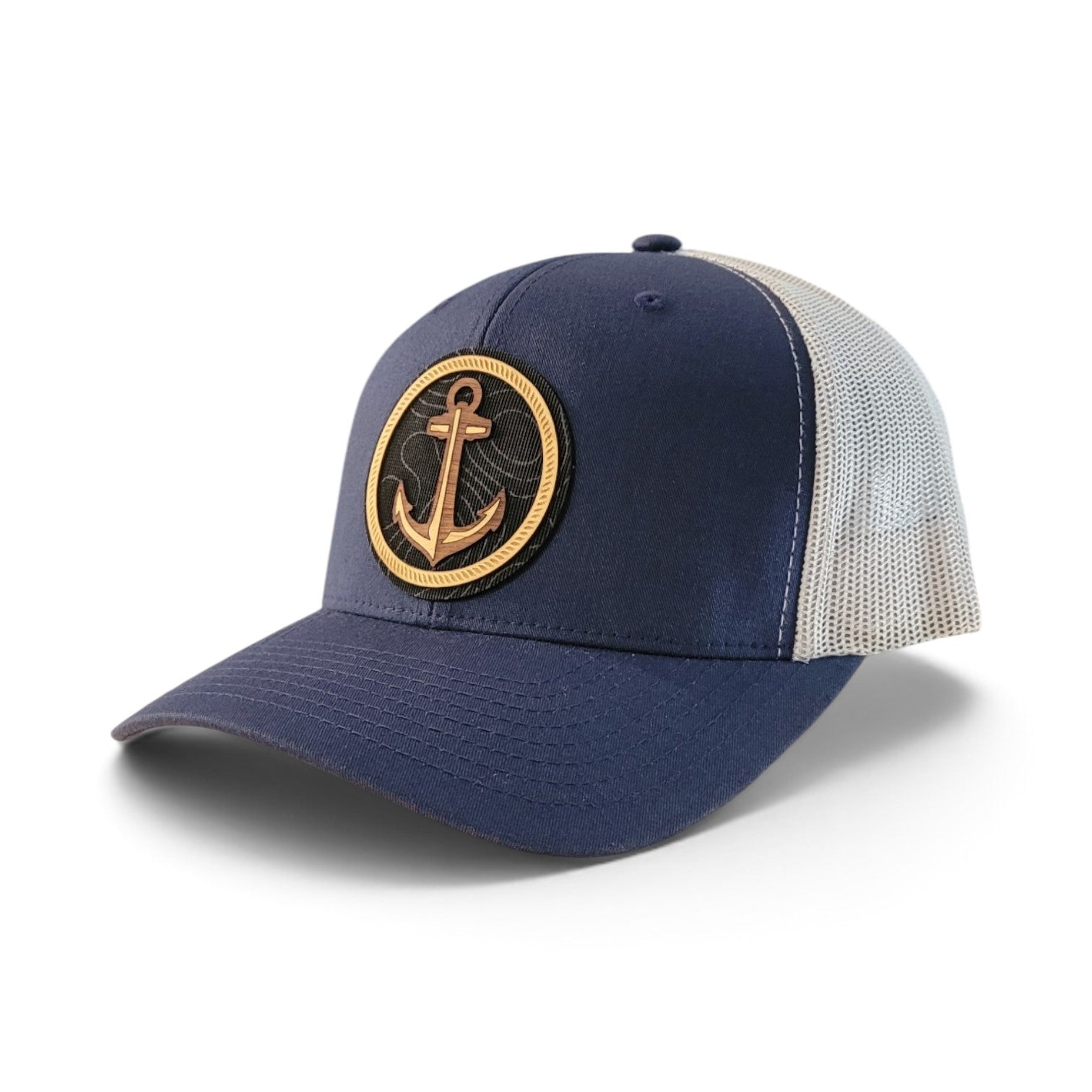 Nautical Anchor Wood Patch Hat