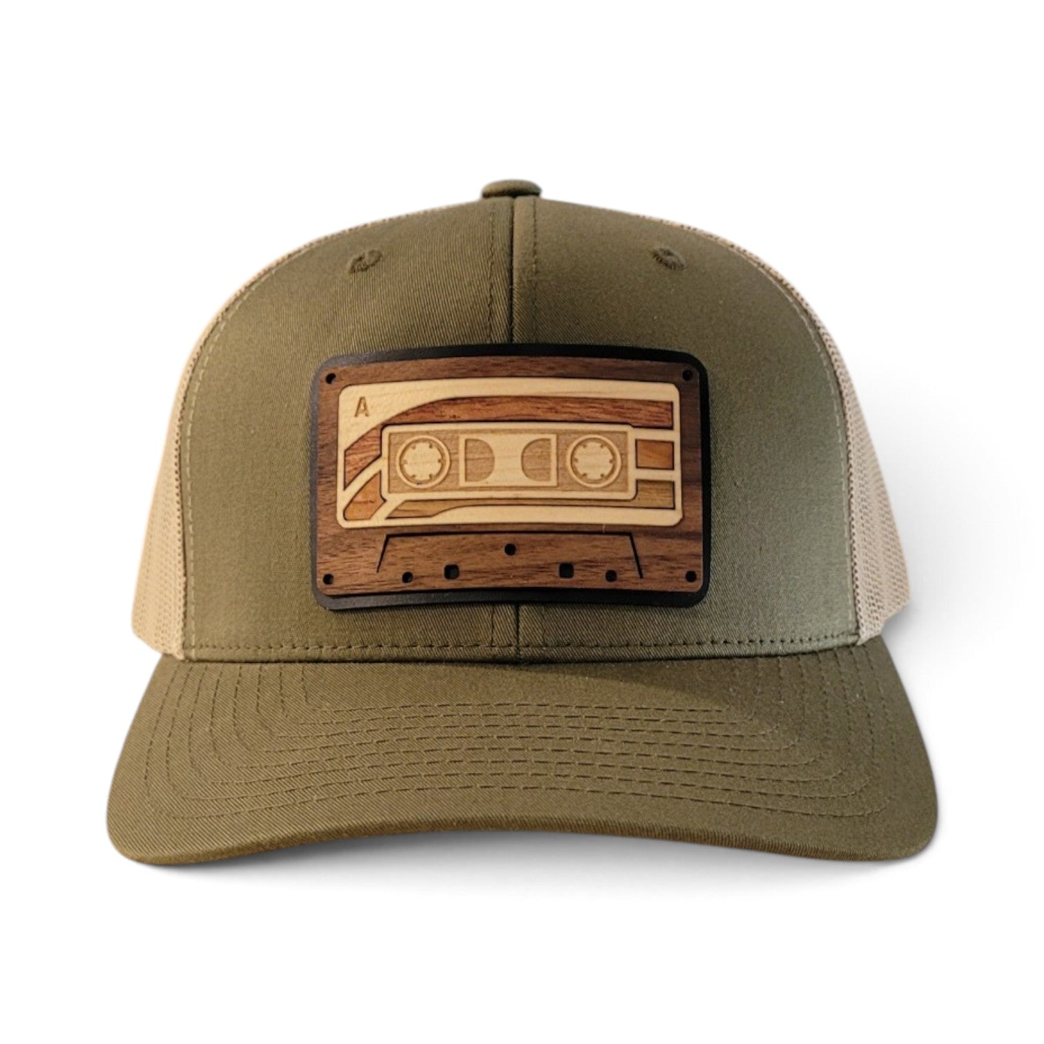Retro Cassette Wood Patch Hat | Throwback Mixtape Edition
