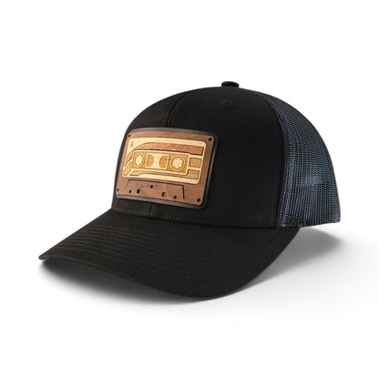 Retro Cassette Wood Patch Hat | Throwback Mixtape Edition