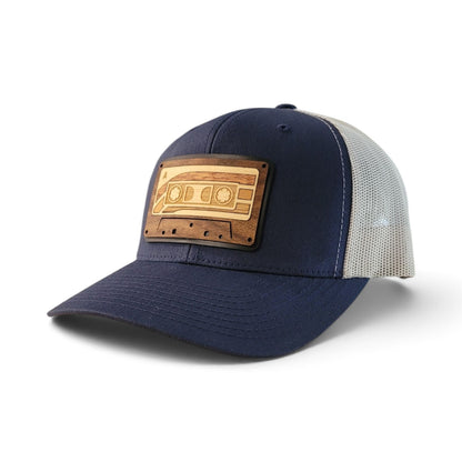 Retro Cassette Wood Patch Hat | Throwback Mixtape Edition