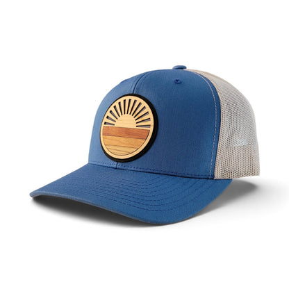 Retro Sunrise Wood Patch Hat