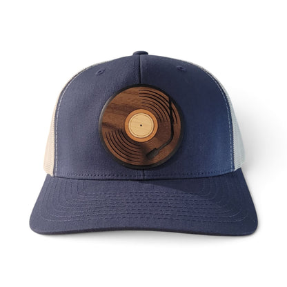 Spin Cycle Vinyl Record Wood Patch Hat