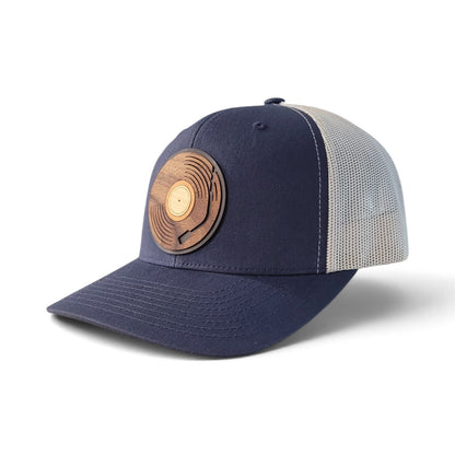 Spin Cycle Vinyl Record Wood Patch Hat