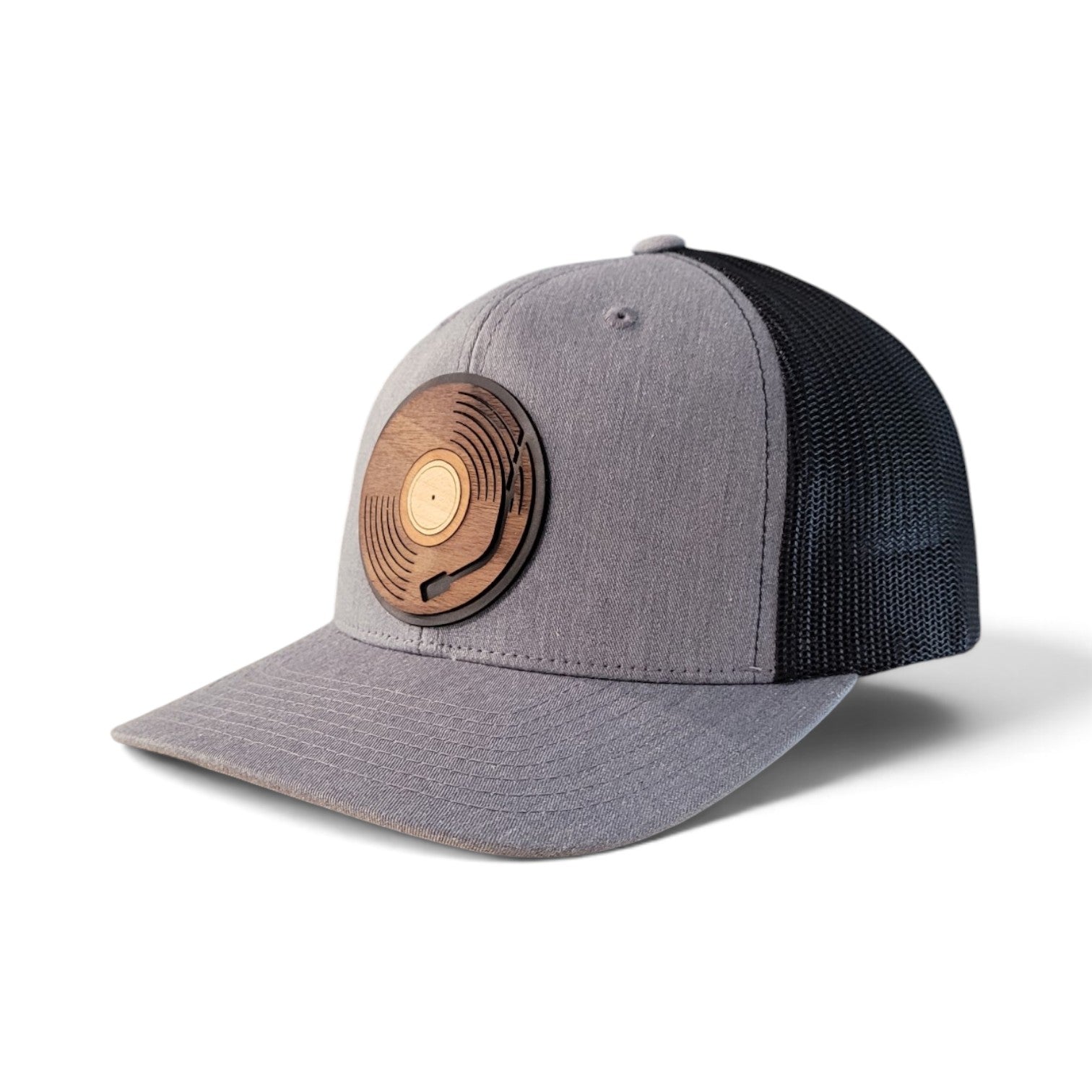 Spin Cycle Vinyl Record Wood Patch Hat