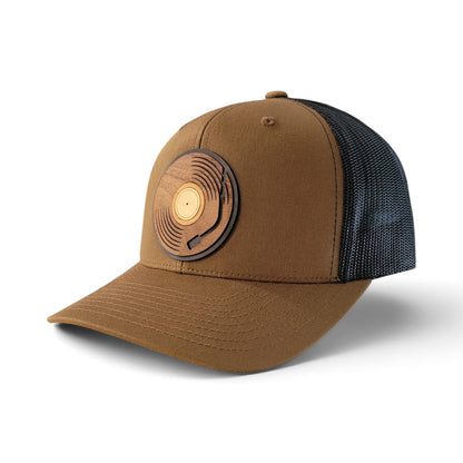 Spin Cycle Vinyl Record Wood Patch Hat