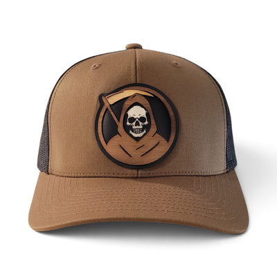 The Reaper – Glow-in-the-Dark Skull Wooden Patch Trucker Hat