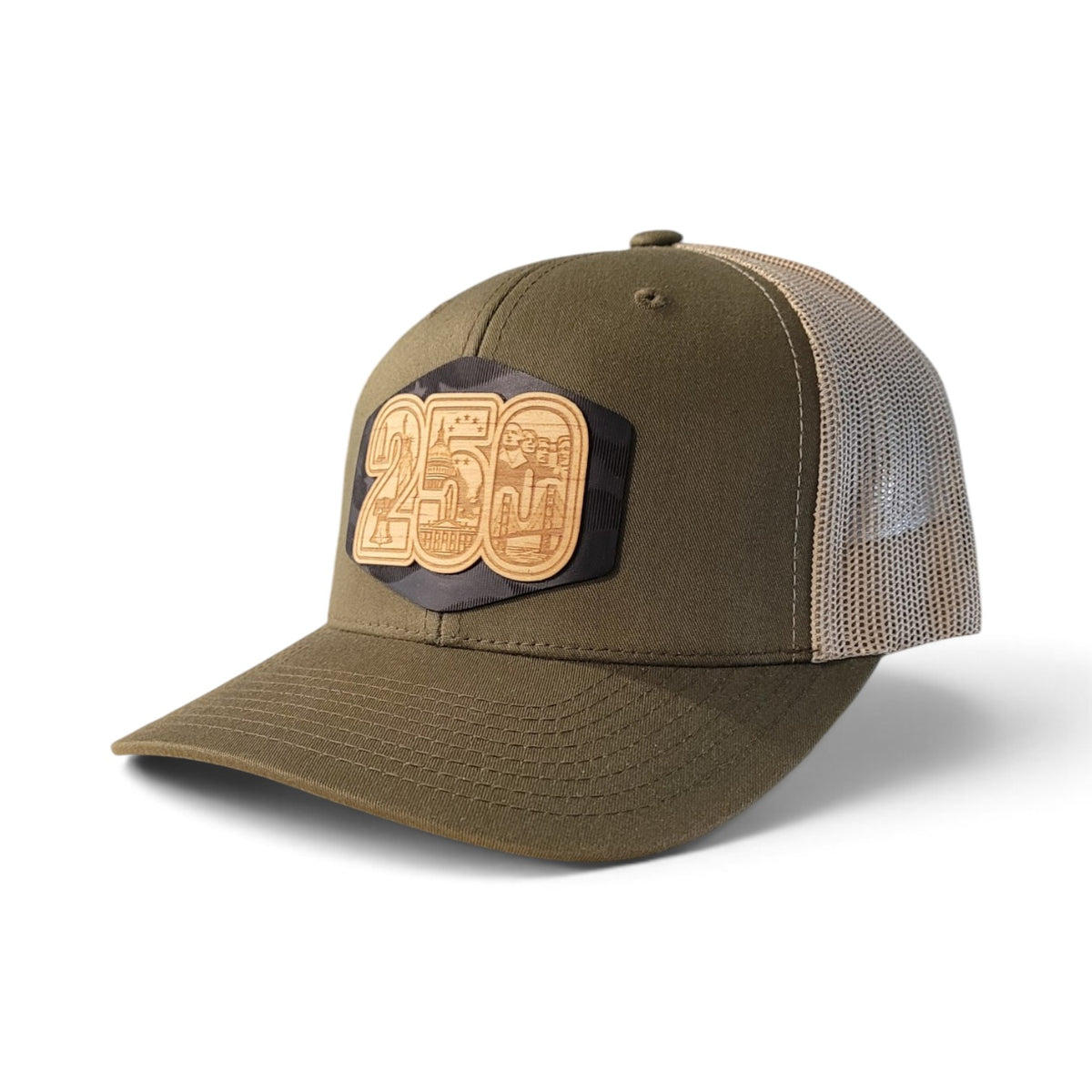 250 Years – America 250 Wooden Patch Trucker Hat