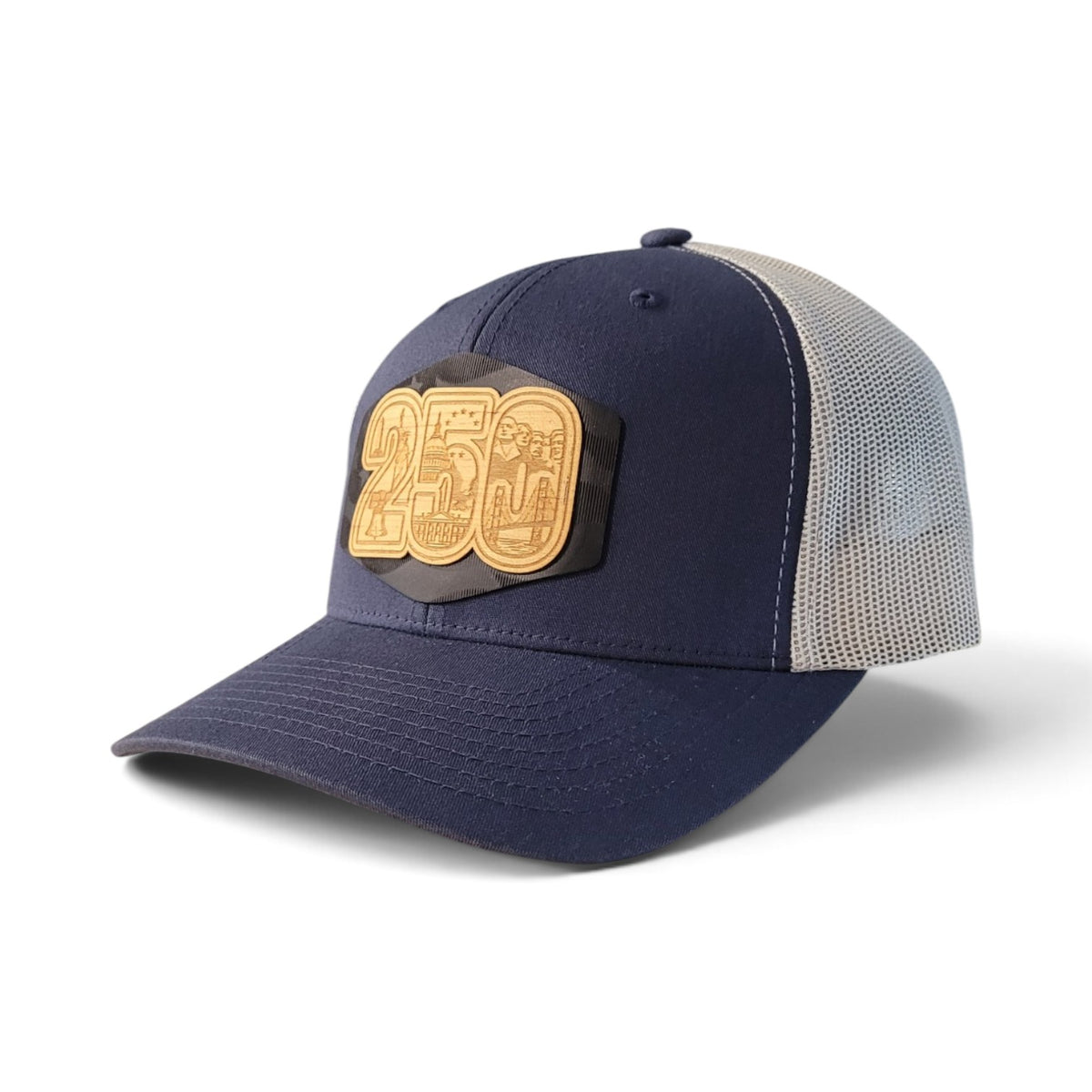 250 Years – America 250 Wooden Patch Trucker Hat