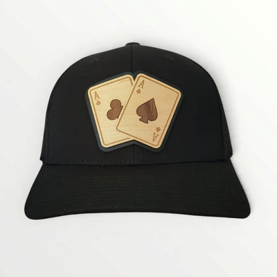 Pocket Aces – Wooden Playing Card Patch Hat