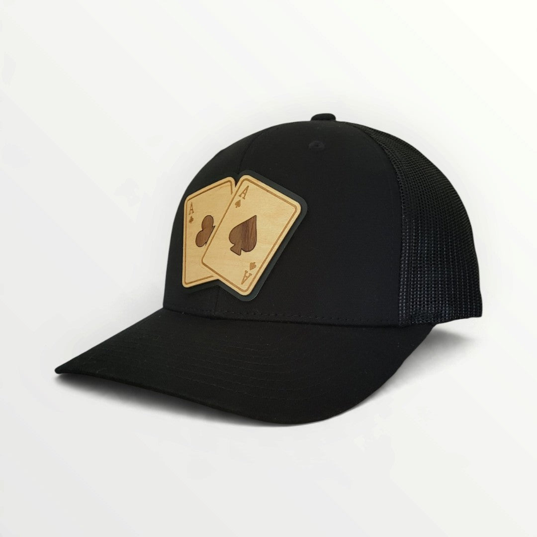 Pocket Aces – Wooden Playing Card Patch Hat