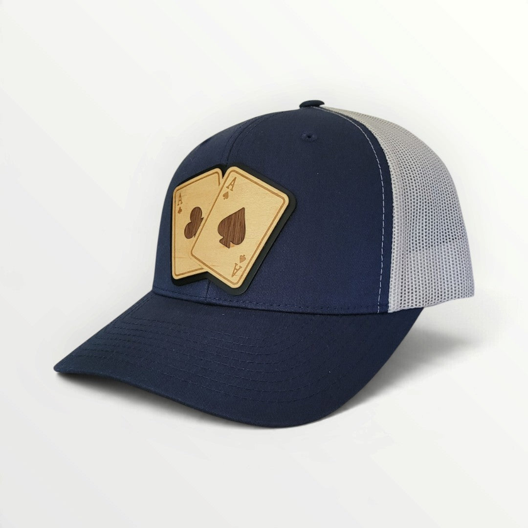 Pocket Aces – Wooden Playing Card Patch Hat