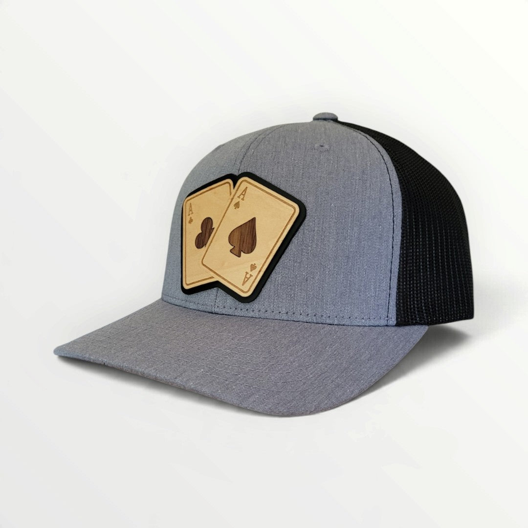 Pocket Aces – Wooden Playing Card Patch Hat