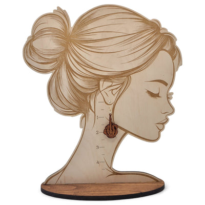 Flippin' Dead – Skeleton Middle Finger Wood Earrings - 4 Arrows Creations