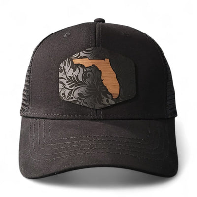 Florida Tropics Women's Ponytail Wooden Patch Hat - 4 Arrows Creations