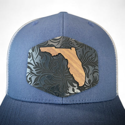Florida Tropics Wooden Patch Hat - 4 Arrows Creations