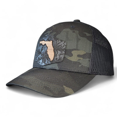 Florida Tropics Wooden Patch Hat - 4 Arrows Creations