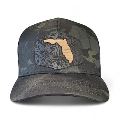 Florida Tropics Wooden Patch Hat - 4 Arrows Creations