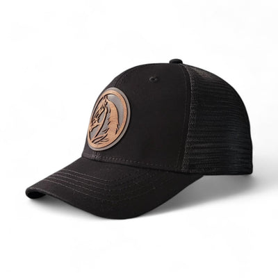 Hold Your Horses Women’s Ponytail Hat – Horse Wooden Patch Hat - 4 Arrows Creations