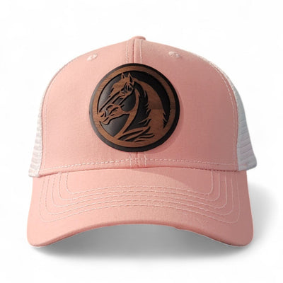 Hold Your Horses Women’s Ponytail Hat – Horse Wooden Patch Hat - 4 Arrows Creations