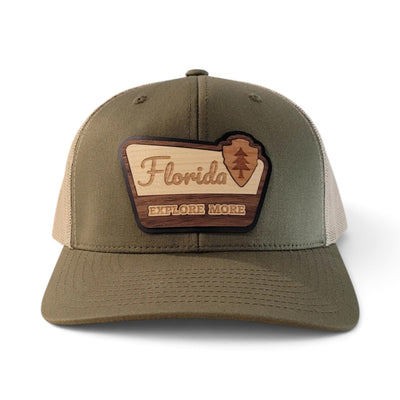 The Explorer – Florida Edition | Wooden Patch Trucker Hat