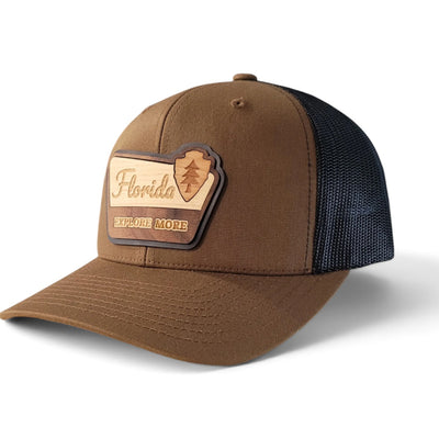 The Explorer – Florida Edition | Wooden Patch Trucker Hat